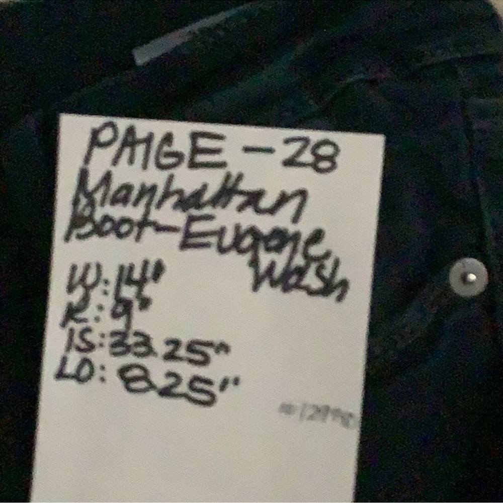 PAIGE Manhattan Bootcut ‘Eugene’ Wash Dark Indigo Blue Jean
